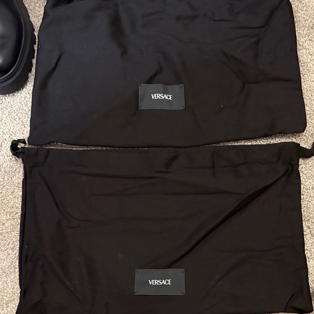 Versace Black Boots with Gold Detail - Picture 3 of 7